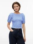 Kurzarmbluse TOMMY JEANS "TJW SMOCKED SS BLOUSE", Damen, Gr. S (36/38), noble...