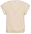 Kurzarmbluse SAINT TROPEZ "Kurzarm-Bluse PigaoSZ", Damen, Gr. L, beige (creme),