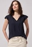 Blusenshirt STREET ONE STUDIO, Damen, Gr. 34, maritime blau, Stoff, 50% Modal, 50%