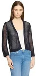 Strickjacke BETTY BARCLAY "Damen mit Lochmuster", Damen, Gr. 38, blau (dunkelblau),