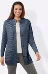 Longstrickjacke INSPIRATIONEN, Damen, Gr. 36, rauchblau, 50% Baumwolle, 50%
