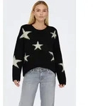 Strickpullover ONLY "ONLAZU LS STAR O-NECK KNT", Damen, Gr. XS, schwarz