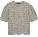 Kurzarmpullover VERO MODA "VMDOFFY STITCH 2/4 O-NECK PULLOVER NOOS", Damen, Gr. M,