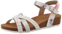 Sandalette MUSTANG SHOES "Magnolia", Damen, Gr. 37, bunt (wei&szlig; multi), Lederimitat,