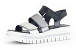 Plateausandaletten GABOR "Plateau Sandale", Damen, Gr. 36, silber (multicolour),