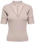 ONLY Spitzenshirt "ONLTILDE HIGHNECK S/S TOP JRS NOOS"