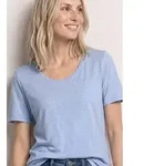 T-Shirt STREET ONE "Style Gerda", Damen, Gr. 40, cashmere blau, Jersey,...