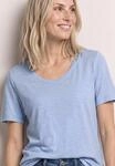 T-Shirt STREET ONE, Damen, Gr. 40, cashmere blau, Web, 50% Baumwolle, 50% Modal,