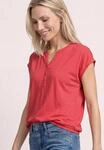 T-Shirt STREET ONE, Damen, Gr. 34, sunset rot, Web, 50% Modal, 50% Baumwolle,