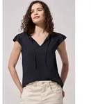 Blusenshirt STREET ONE STUDIO, Damen, Gr. 36, maritime blau, Stoff, 50% Modal,...