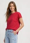 T-Shirt STREET ONE, Damen, Gr. 34, salsa rot, Stoff, 95% Viskose, 5% Elasthan,