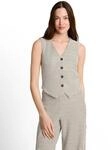 Kurzweste TOM TAILOR DENIM, Damen, Gr. M, wei&szlig; schwarz knit stripe, Web,