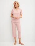 Capri-Pyjama CALIDA "Elegant Dreams", Damen, Gr. L (48/50), peach rose, Single