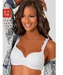 Schalen-BH LASCANA "Wanda", Damen, Gr. 70, Cup B, wei&szlig;, Spitze, Obermaterial:...