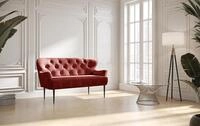 2-Sitzer HOME AFFAIRE "Amber", rot (bordeaux), B:153cm H:97cm T:87cm, 100% Polyester,