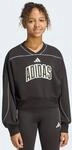 Sweatshirt ADIDAS SPORTSWEAR "JG STD SWT", M&auml;dchen, Gr. 170, schwarz, sanftes...