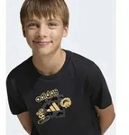 T-Shirt ADIDAS SPORTSWEAR "J CAMO TRAIN T", M&auml;dchen, Gr. 152, schwarz, Obermaterial: