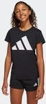 T-Shirt ADIDAS SPORTSWEAR "JG BL TEE 160", M&auml;dchen, Gr. 164, schwarz-wei&szlig; (schwarz,