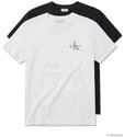 T-Shirt CALVIN KLEIN JEANS "CLASSIC MICRO MONOLOGO 2PK", Herren, Gr. L, schwarz-wei&szlig;