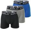 Boxershorts REPLAY "Boxershort 3er Pack", Herren, Gr. L, bunt (schwarz, grau, blau),