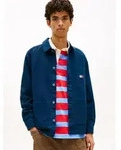 Hemdjacke TOMMY JEANS "TJM ESSENTIAL OVERSHIRT", Herren, Gr. S, schwarz night...