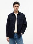 Hemdjacke TOMMY HILFIGER "COTTON BLEND SHIRT JACKET", Herren, Gr. S, desert sky, Web,