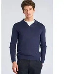 Strickpullover LINDBERGH "Strickpullover Slim Fit", Herren, Gr. S, blau moon...