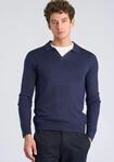 Strickpullover LINDBERGH "Strickpullover Slim Fit", Herren, Gr. S, blau moon...