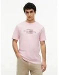 T-Shirt TOMMY HILFIGER "SCRIPT FLAG REGULAR TEE", Jungen, Gr. S, pink, Single...