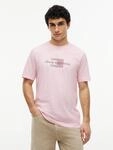 T-Shirt TOMMY HILFIGER "SCRIPT FLAG REGULAR TEE", Jungen, Gr. S, pink, Single...