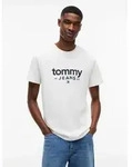 T-Shirt TOMMY JEANS "TJM SLIM GRAPHIC", Jungen, Gr. S, wei&szlig; (ancient wei&szlig;),...