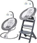 BabyGo Hochstuhl "Family Homey Set, grau/hellgrau" () mit elektrischer Babywippe
