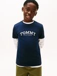 T-Shirt TOMMY HILFIGER, Jungen, Gr. 86, blau (schwarz night navy), Single...