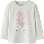 Langarmshirt NAME IT "NMFFLORALA LS TOP", M&auml;dchen, Gr. 92, cloud dancer,...