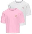 KIDS ONLY T-Shirt "KOGREX FLOWER S/S TOP JRS 2-PACK" Packung, 2 mit s&uuml;&szlig;en