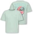 T-Shirt KIDS ONLY "KOGHELEN LIFE S/S LOOSE TEE JRS NOOS", M&auml;dchen, Gr. 134/140, aqua
