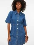 Vero Moda Jeanskleid "VMDAISY 2/4 SHORT DENIM DRESS NOOS" Baumwolle