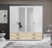 Dreht&uuml;renschrank SCHLAFKONTOR "Ivar Kleiderschrank mit Spiegel", wei&szlig; (wei&szlig;, eiche