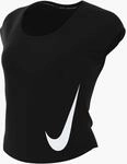 Lauftop NIKE "W NK TEMPO SWOOSH RUN DF SS", Damen, Gr. L, schwarz-wei&szlig; (schwarz,