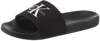 Pantolette CALVIN KLEIN "ESS SLIDE CV WN", Damen, Gr. 36, schwarz, Baumwolle,...