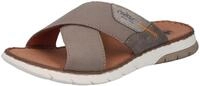 Pantolette RIEKER, Herren, Gr. 40, taupe, Lederimitat, Textil, Schuhe...