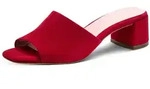 Pantolette TAMARIS, Damen, Gr. 37, rot, Ziegenveloursleder, unifarben, Schuhe