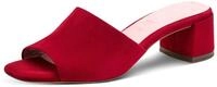 Pantolette TAMARIS, Damen, Gr. 37, rot, Ziegenveloursleder, unifarben, Schuhe