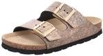 Pantolette ROHDE "ALBA", Damen, Gr. 38, grau, Nubuklederimitat, Schuhe Pantolette,