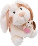 Kuscheltier NICI "Little & Me, Hase 20 cm mit Kind 6 cm", beige, Pl&uuml;schfiguren,