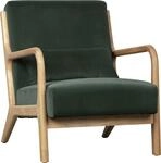 WOOOD Loungesessel "Mark mit Gewebtem Bezug und Gummibaumholz-Rahmen B 67 x T...