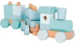 Spielzeug-Eisenbahn SMALL FOOT "Holzzug", blau, Spielzeugfahrzeuge, KinderB:8cm