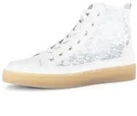 Plateausneaker GABOR, Damen, Gr. 37, wei&szlig;, Nappaleder, Textil, Schuhe