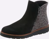 Stiefelette HEINE, Damen, Gr. 36, schwarz, grau, Leder, Rindsleder, Schuhe