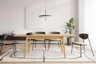 Woodman Esstisch "Curved" Scandi Design, Breite 180 cm, ausziehbar auf 220 cm,